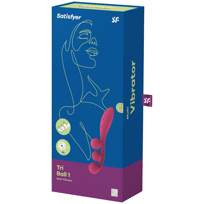 SATISFYER - VIBRATEUR MULTI TRI BALLE 1 ROUGE