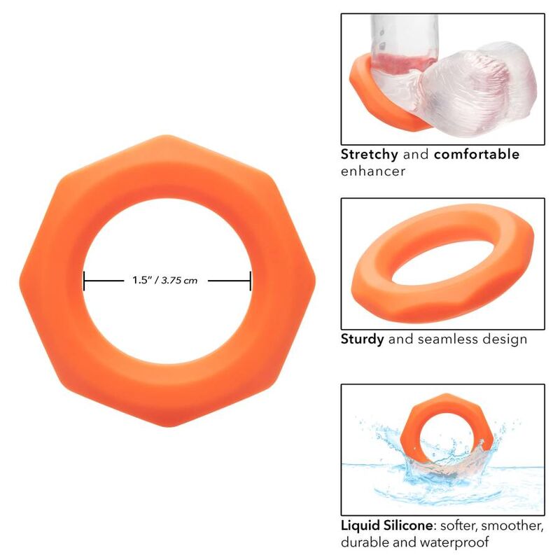 CALEXOTICS - BAGUE ALPHA SEXAGON ORANGE