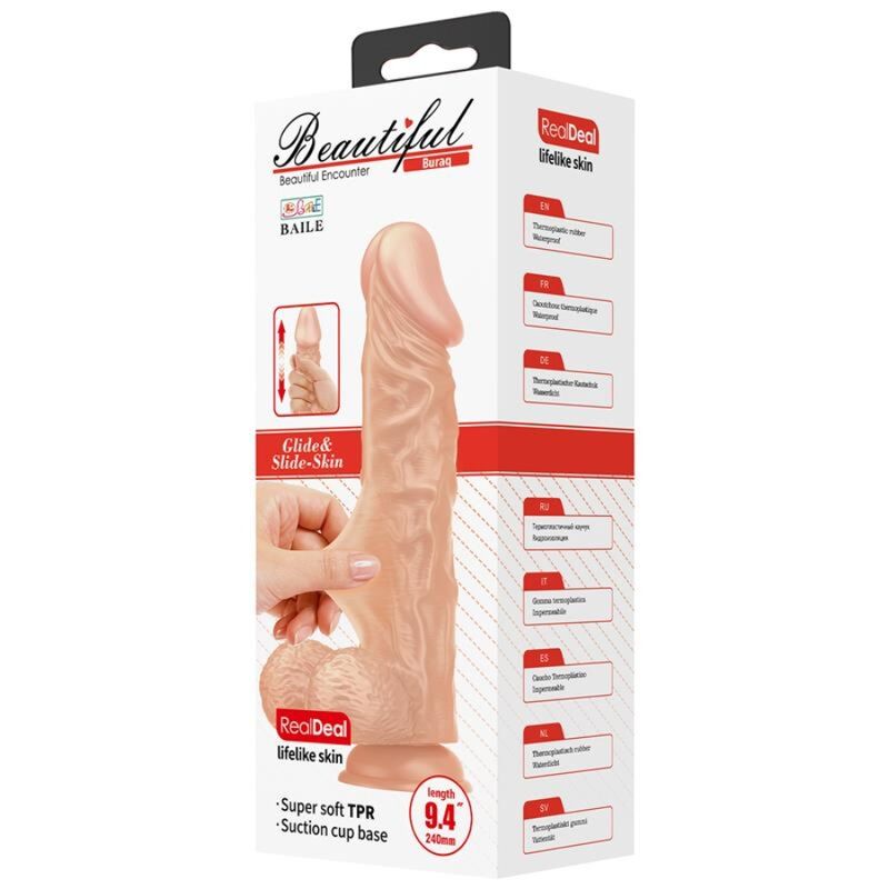 BAILE - BELLE RENCONTRE BURAQ GODE RÉALISTE FLEXIBLE 24 CM NATUREL