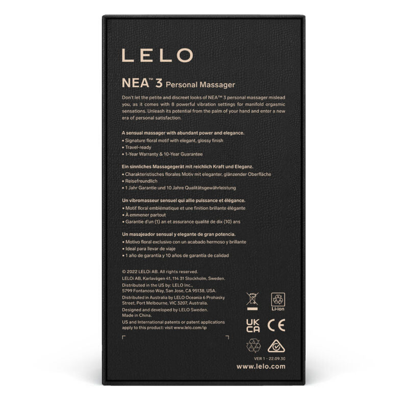 LELO - NEA 3 MASSEUR PERSONNEL NOIR