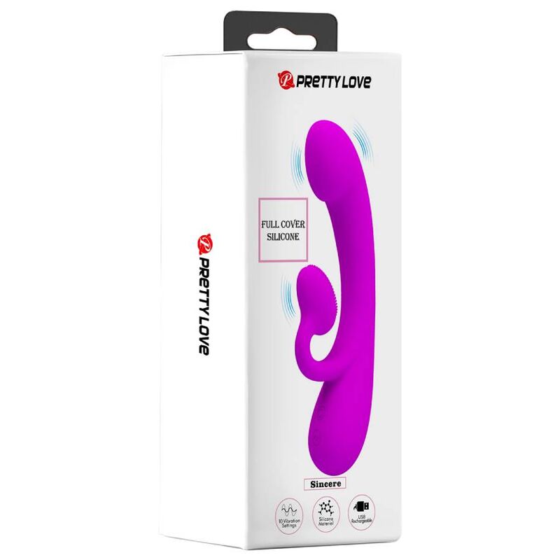 PRETTY LOVE - VIBRATEUR SINCERE ET VENTOUSE DE CLITORIS SILICONE VIOLET