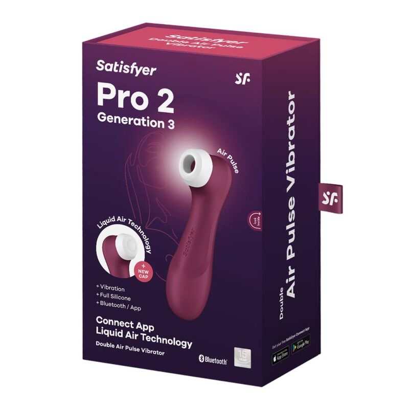 SATISFYER - PRO 2 GÉNÉRACIÓN 3 VIN ROUGE BLUETOOTH ET APPLICATION