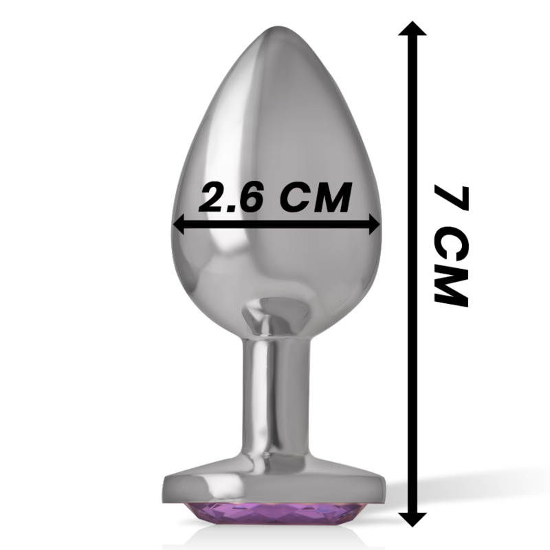 INTENSE - PLUG ANAL EN MÉTAL ALUMINIUM AVEC CRISTAL VIOLET TAILLE S