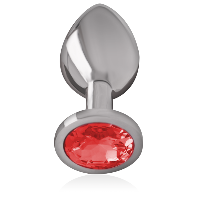 INTENSE - PLUG ANAL EN MÉTAL AVEC CRISTAL ROUGE TAILLE M