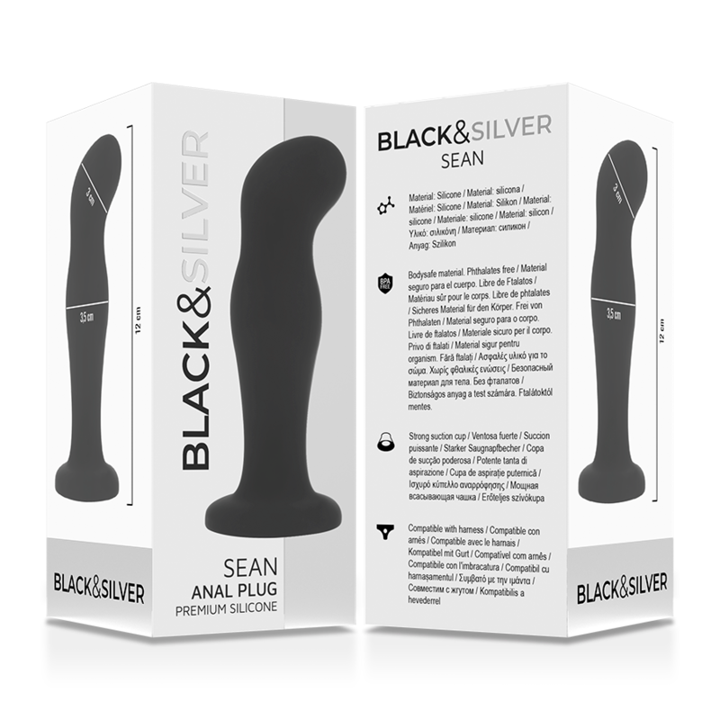 BLACK&SILVER - SEAN PLUG ANAL PREMIUM SILICONE NOIR