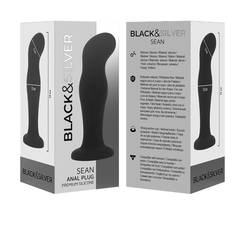 BLACK&SILVER - SEAN PLUG ANAL PREMIUM SILICONE NOIR