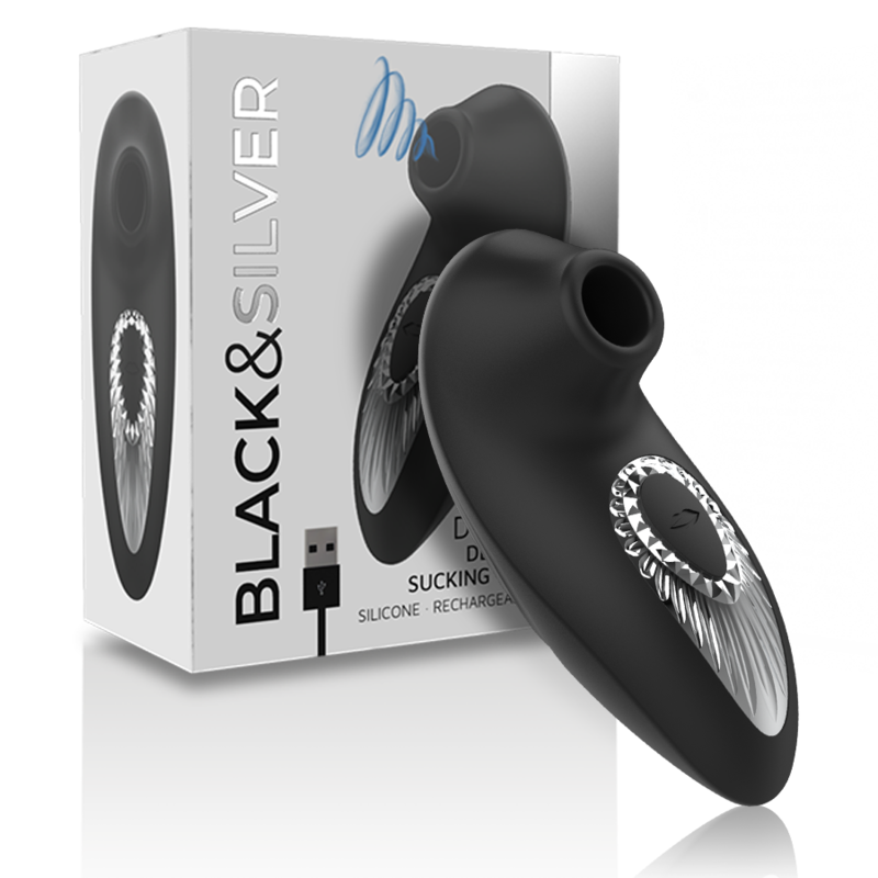 BLACK&SILVER - DRAKE DELUXE VIBRATEUR SUCEUR RECHARGEABLE SILICONE NOIR