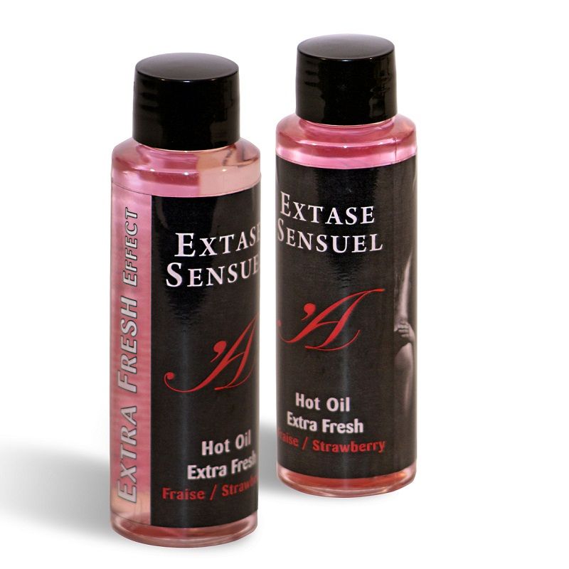 EXTASE SENSUAL - HUILE DE MASSAGE EFFET FRAISE EXTRA FRAÎCHE 100 ML