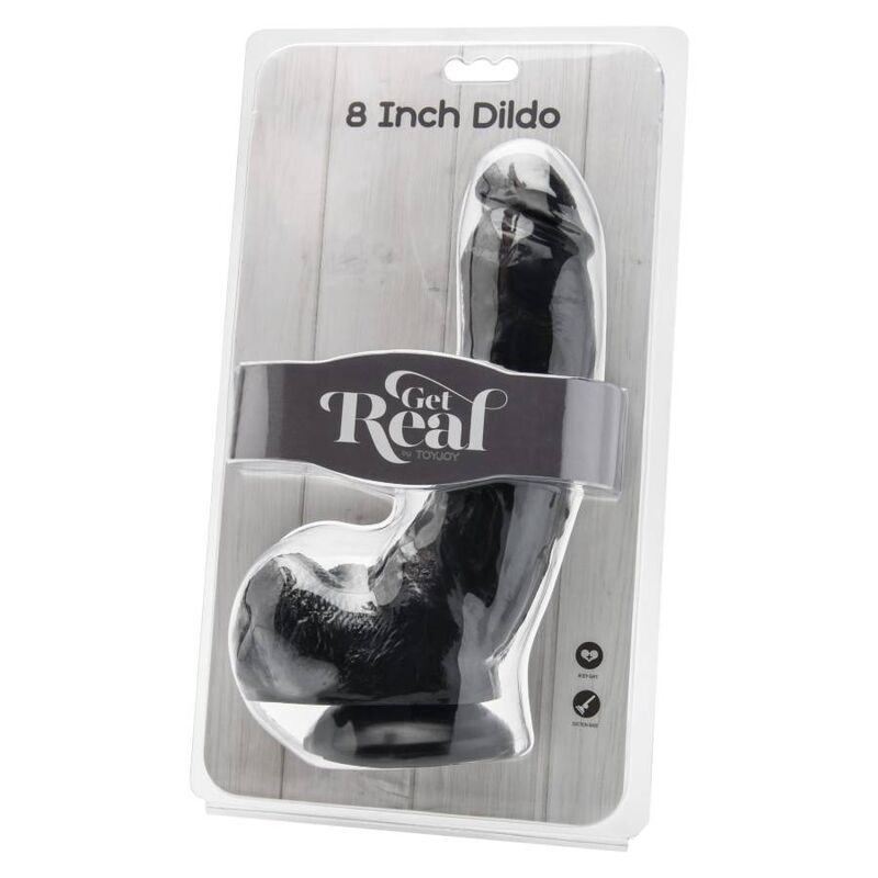 GET REAL - GODE 20,5 CM AVEC BOULES NOIRES