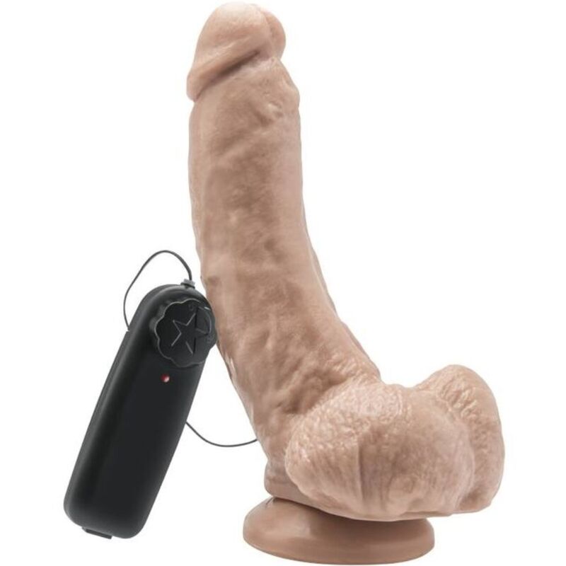 GET REAL - GODE 20,5 CM AVEC BILLES VIBRATEUR PEAU