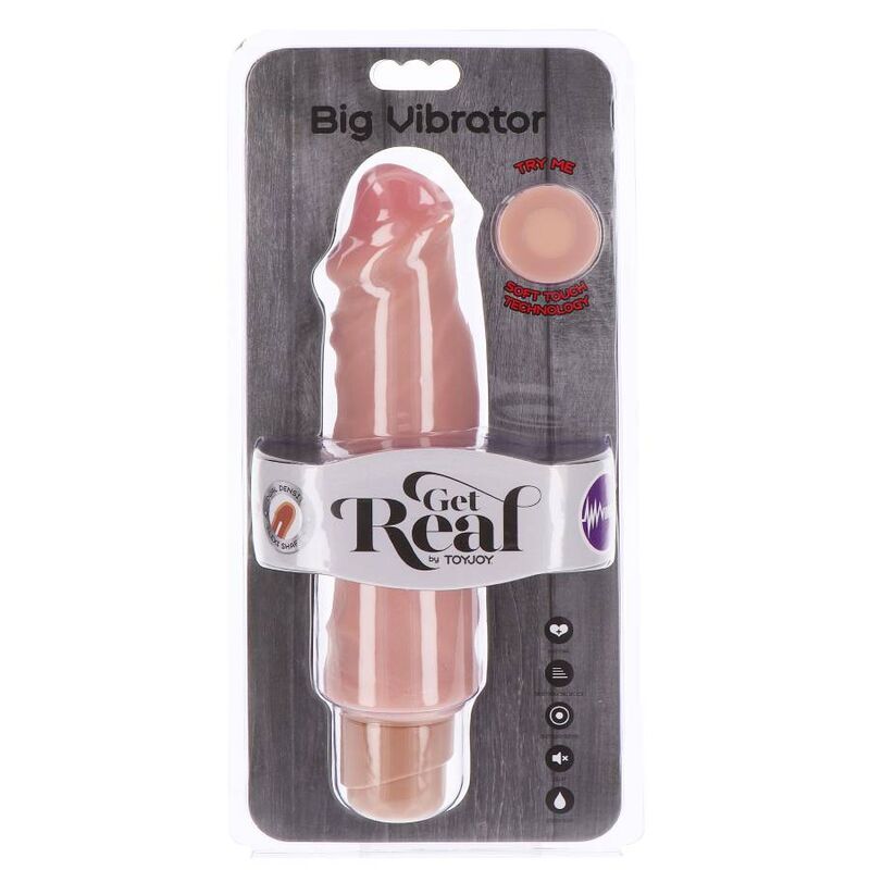 GET REAL - GRAND VIBRATEUR DOUBLE DENSITÉ 20,5 CM PEAU