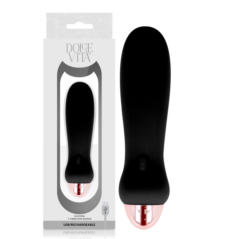 DOLCE VITA - VIBRATEUR RECHARGEABLE CINQ NOIR 7 VITESSES