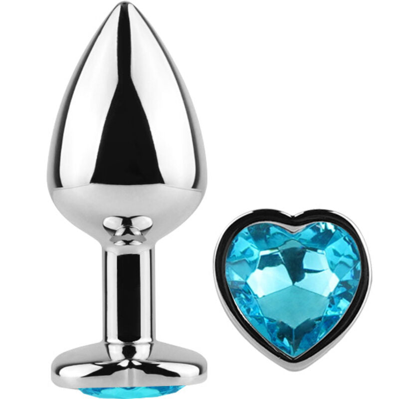 SECRETPLAY - PLUG ANAL EN MÉTAL COEUR BLEU PETITE TAILLE 7 CM