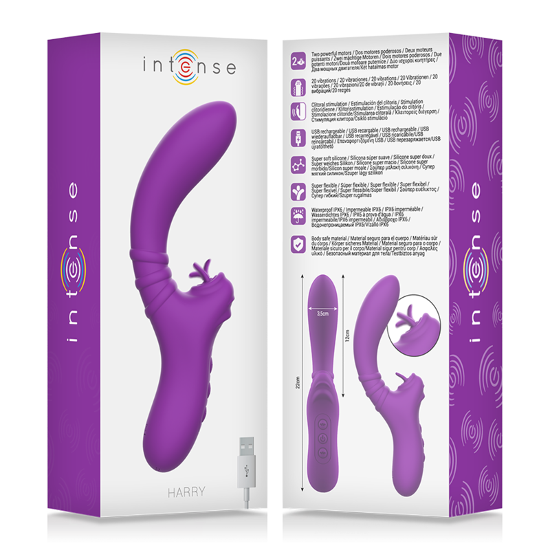 INTENSE - VIBRATEUR FLEXIBLE HARRY AVEC LANGUE VIOLET