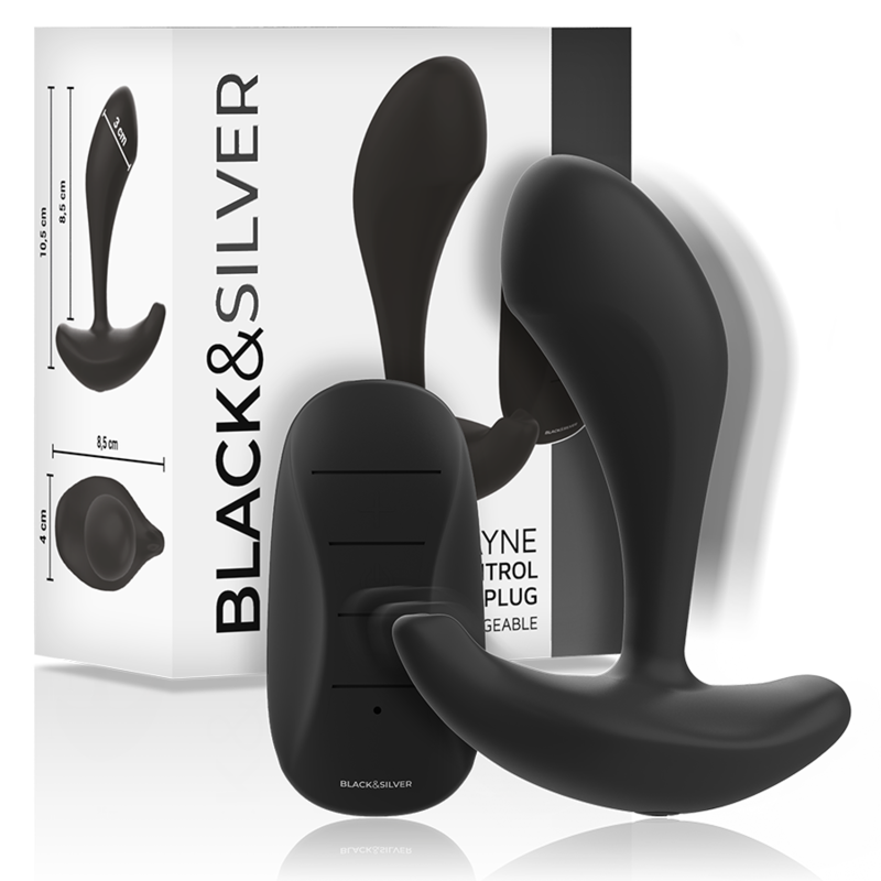 BLACK&SILVER - TÉLÉCOMMANDE EN SILICONE POUR PLUG ANAL DWAYNE