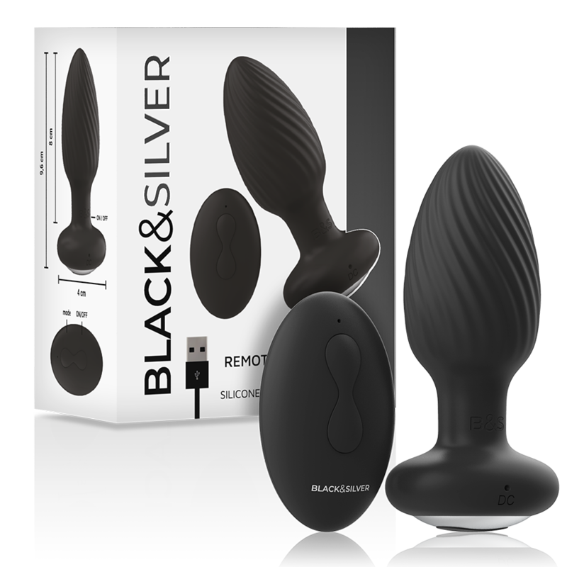 BLACK&SILVER - TÉLÉCOMMANDE DU ROTATEUR ANAL EN SILICONE WELLS PLUG