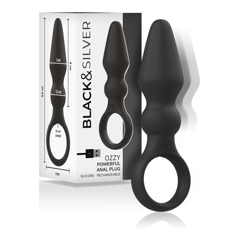 BLACK&SILVER - PLUG PUISSANT ANAL EN SILICONE OZZY