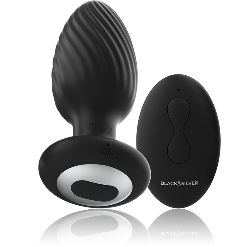 BLACK&SILVER - TÉLÉCOMMANDE DU ROTATEUR ANAL EN SILICONE WELLS PLUG