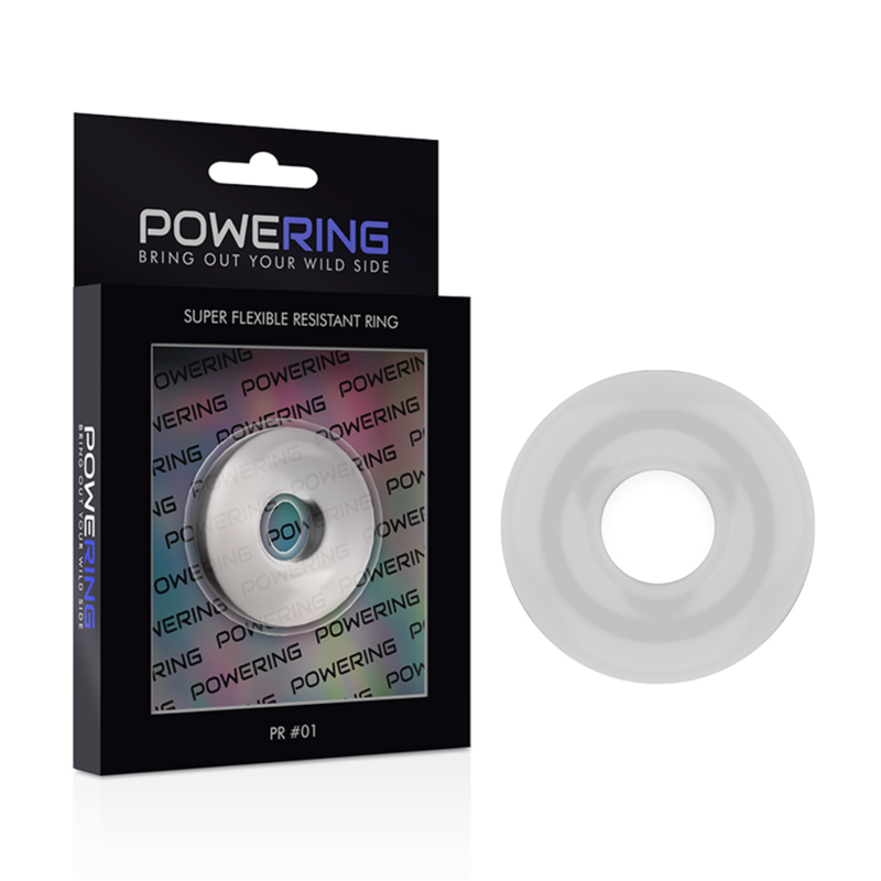 POWERING - ANNEAU PÉNIS SUPER FLEXIBLE ET RÉSISTANT 3,5CM CLAIR