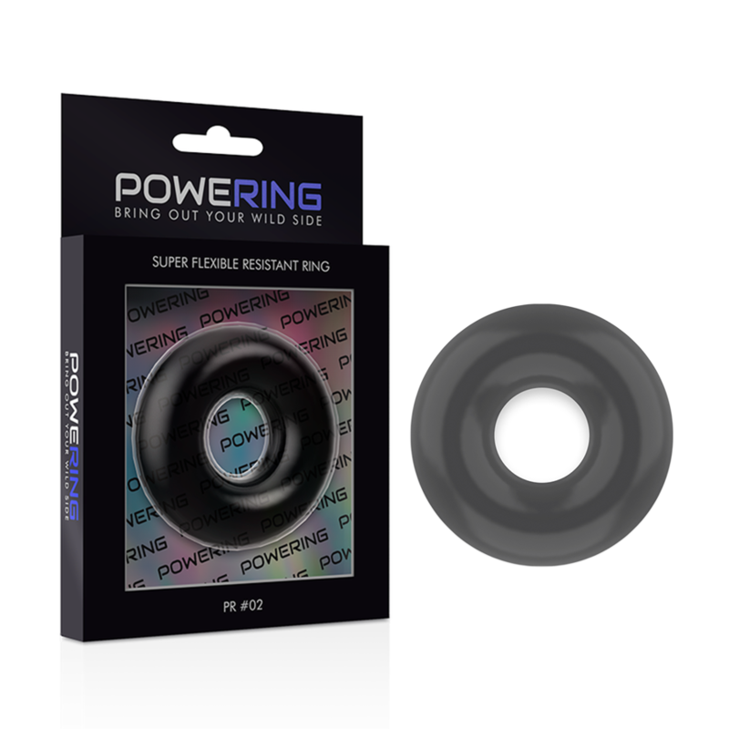 POWERING - ANILLO PARA EL PENE SUPER FLEXIBLE Y RESISTENTE 4.5CM NEGRO