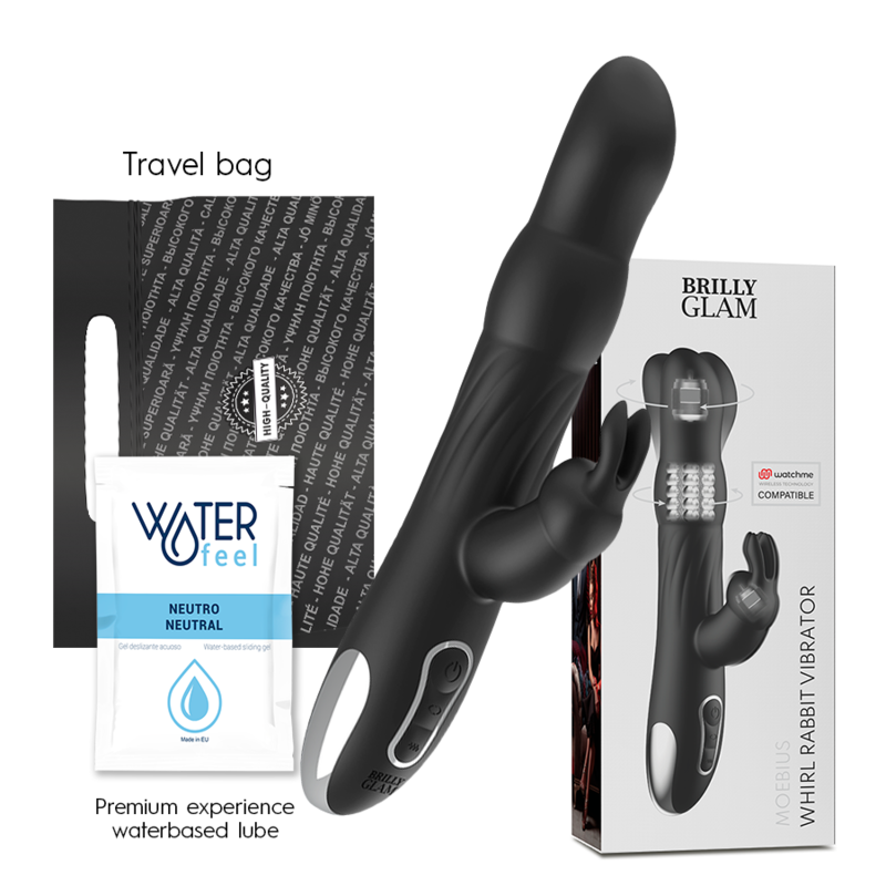 VIBRATEUR ET ROTATEUR BRILLY GLAM MOEBIUS RABBIT COMPATIBLE AVEC LA TECHNOLOGIE SANS FIL WATCHME