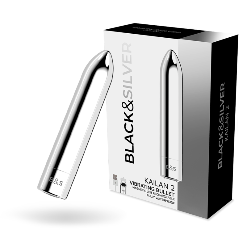 BLACK&SILVER - BALLE MAGNÉTIQUE VIBRANTE KAILAN 2 ARGENT