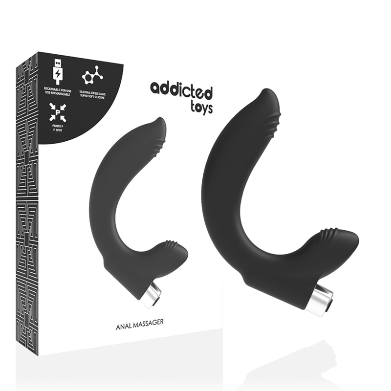 ADDICTED TOYS - VIBRADOR PROSTATICO RECARGABLE MODELO 7 - NEGRO