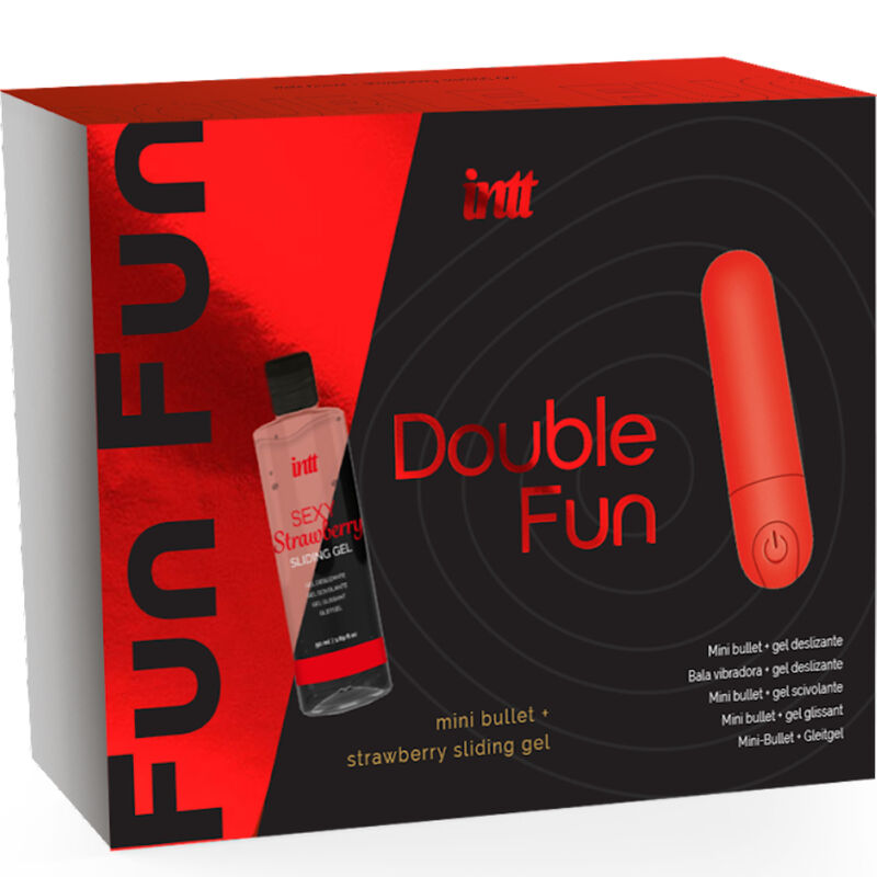 INTT RELEASES - KIT DOUBLE FUN AVEC BULLET VIBRANT ET GEL DE MASSAGE À LA FRAISE