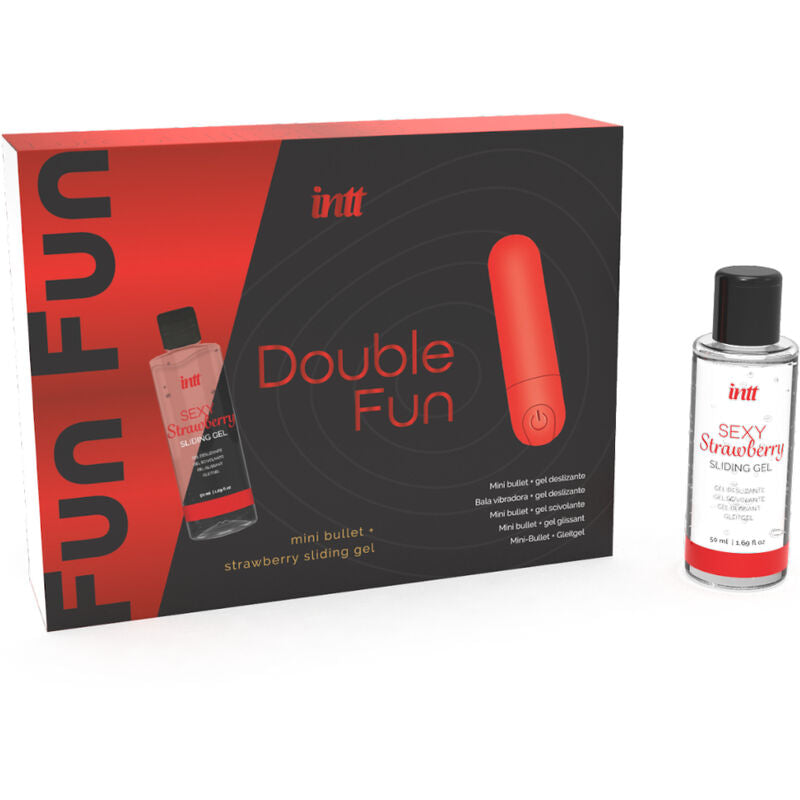 INTT RELEASES - KIT DOUBLE FUN AVEC BULLET VIBRANT ET GEL DE MASSAGE À LA FRAISE