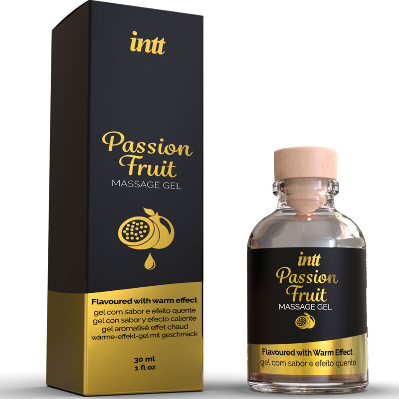 INTT MASSAGE &amp; ORAL SEX - GEL DE MASSAGE SAVEUR FRUIT DE LA PASSION AVEC EFFET CHALEUR