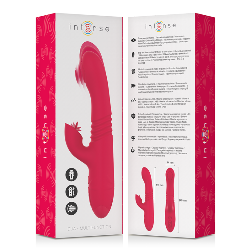 INTENSE - VIBRATEUR UP &amp; DOWN RECHARGEABLE MULTIFONCTION DUA AVEC LANGUE ROUGE