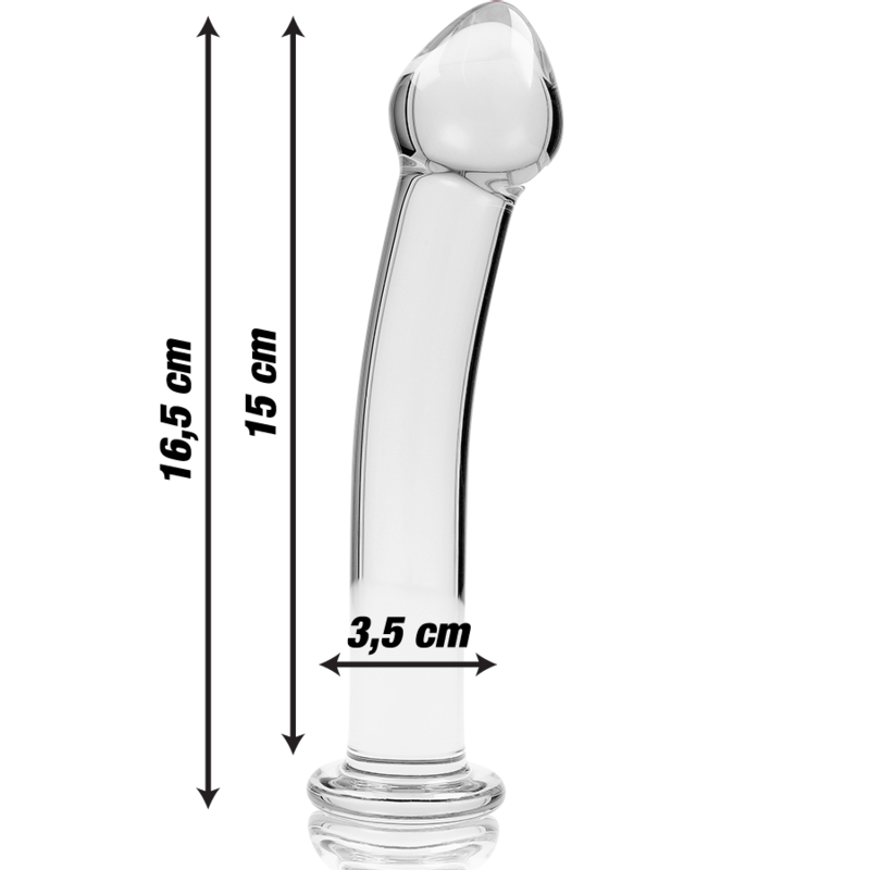 SÉRIE NEBULA PAR IBIZA - MODÈLE 11 GODE EN VERRE BOROSILICATE CLAIR 16 CM -O- 3 CM