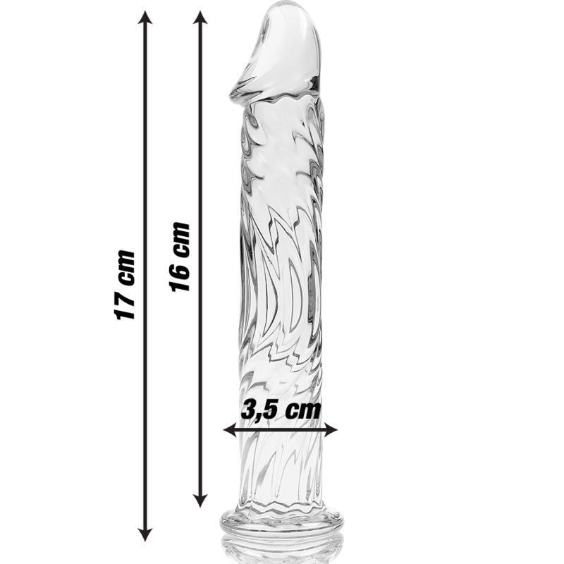 SÉRIE NEBULA PAR IBIZA - MODÈLE 12 GODE EN VERRE BOROSILICATE CLAIR 17 CM -O- 3,5 CM