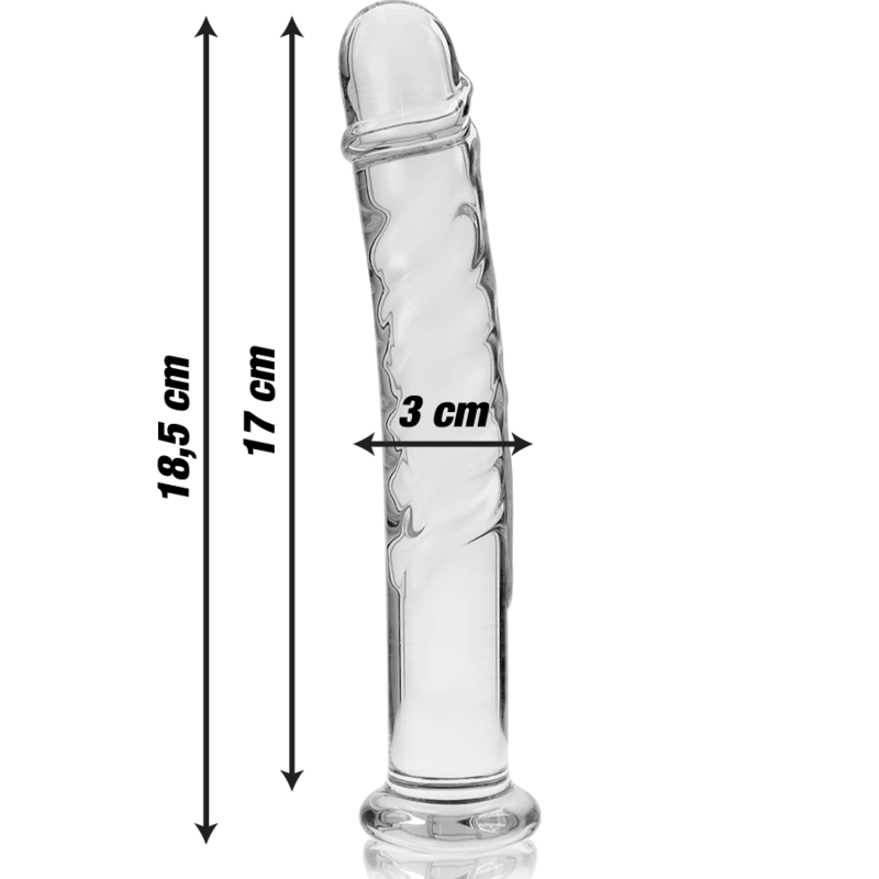 SÉRIE NEBULA PAR IBIZA - MODÈLE 16 GODE EN VERRE BOROSILICATE CLAIR 18,5 CM -O- 3 CM