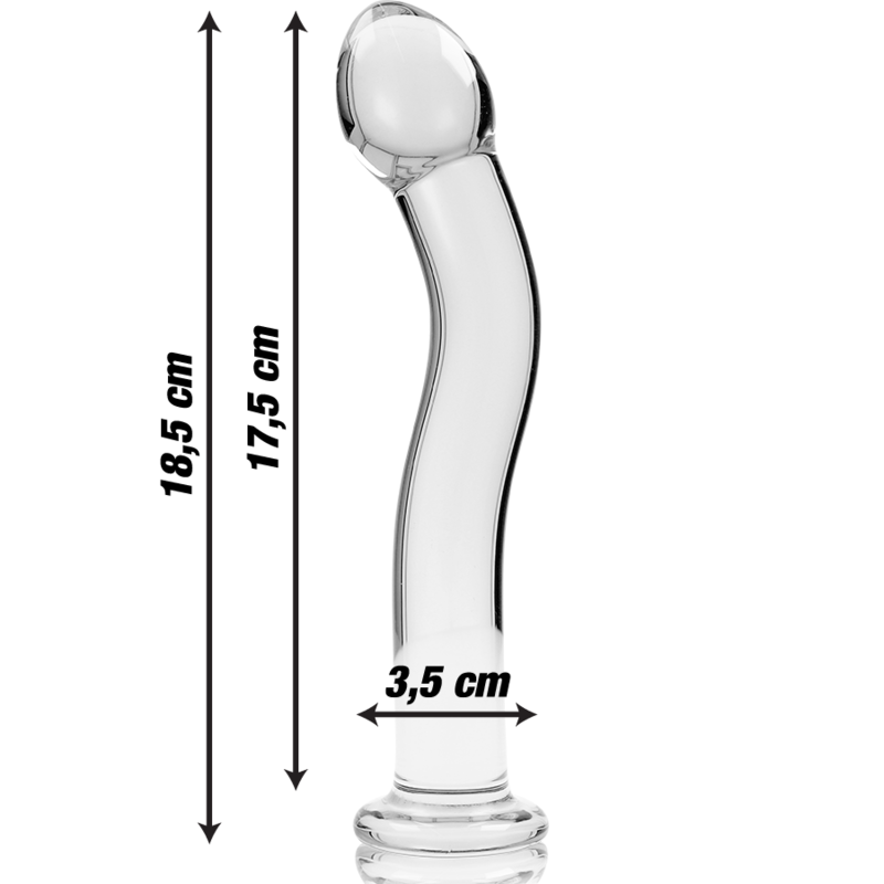 NEBULA SERIES BY IBIZA - MODÈLE 18 GODE EN VERRE BOROSILICATE CLAIR 18.5 CM -O- 3.5 CM