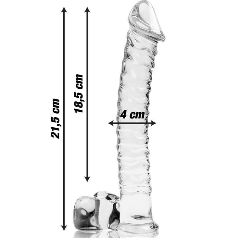 SÉRIE NEBULA PAR IBIZA - MODÈLE 23 GODE EN VERRE BOROSILICATE CLAIR 21,5 CM -O- 4 CM