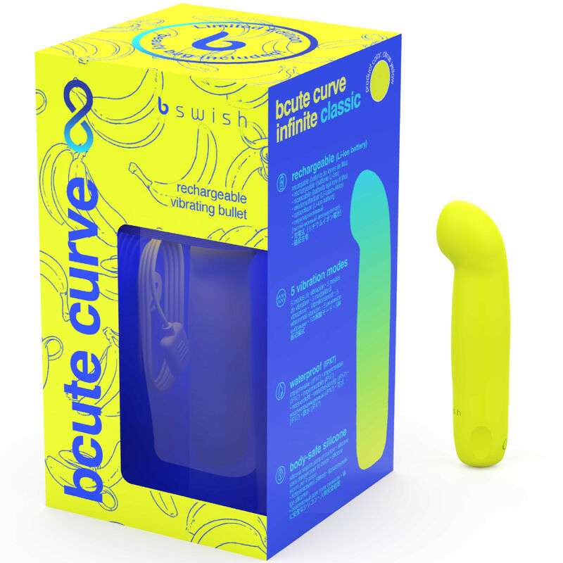 B SWISH - VIBRATEUR EN SILICONE RECHARGEABLE BCUTE CURVE INFINITE CLASSIC ÉDITION LIMITÉE JAUNE