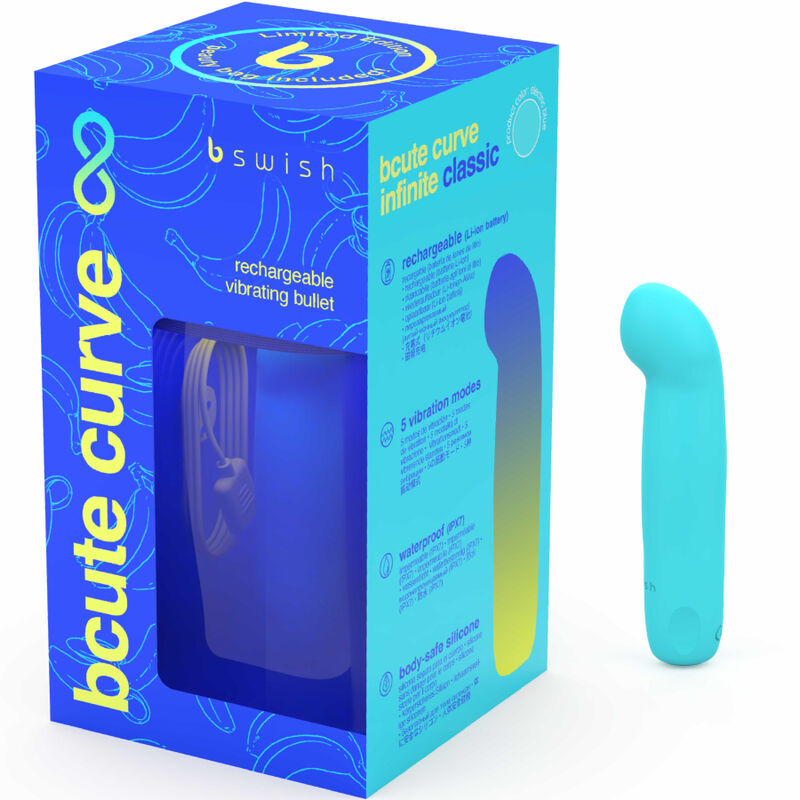 B SWISH - VIBRATEUR RECHARGEABLE EN SILICONE BLEU BCUTE CURVE INFINITE CLASSIC ÉDITION LIMITÉE