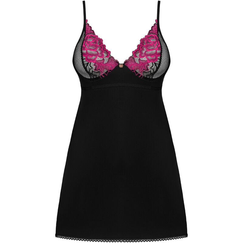 OBSESSIVE - CHEMISE ROSENTY & STRING XS/S