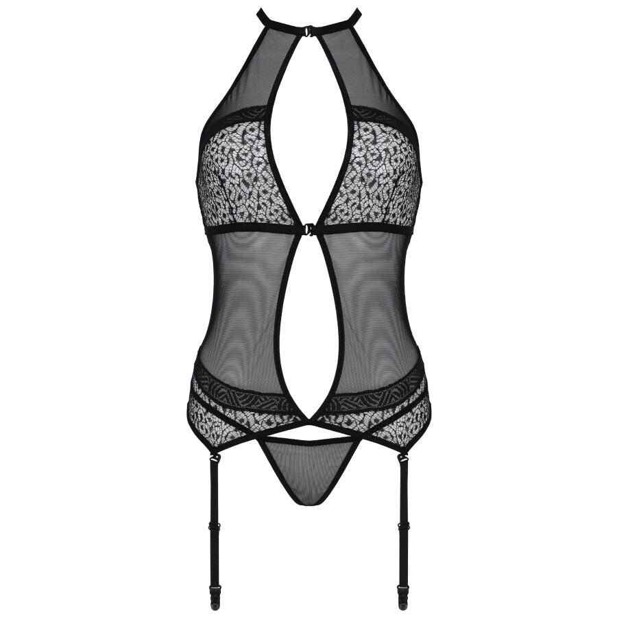 PASSION - CORSET SATARA LIGNE ÉROTIQUE NOIR S/M