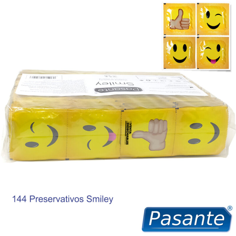 PASANTE - PRÉSERVATIFS SMILEY SAC 144 UNITÉS