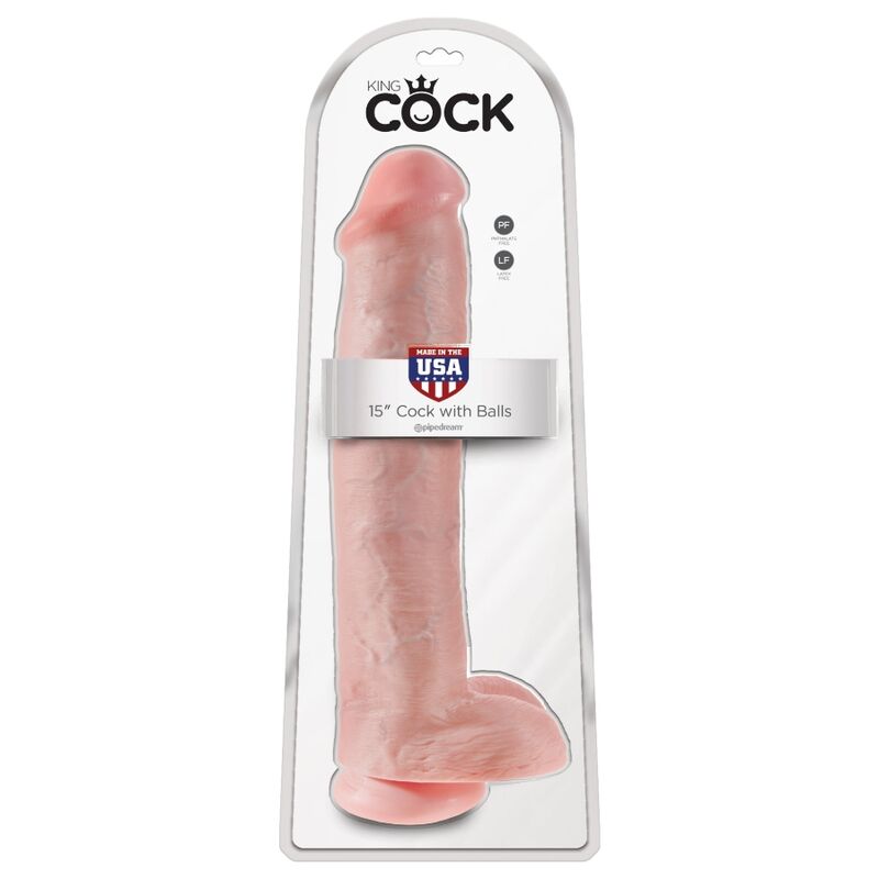 KING COCK - PÉNIS RÉALISTE AVEC BOULES 34.2 CM LÉGER