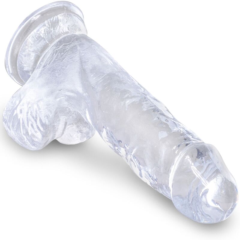 KING COCK - CLEAR PÉNIS RÉALISTE AVEC BOULES 10.1 CM TRANSPARENT