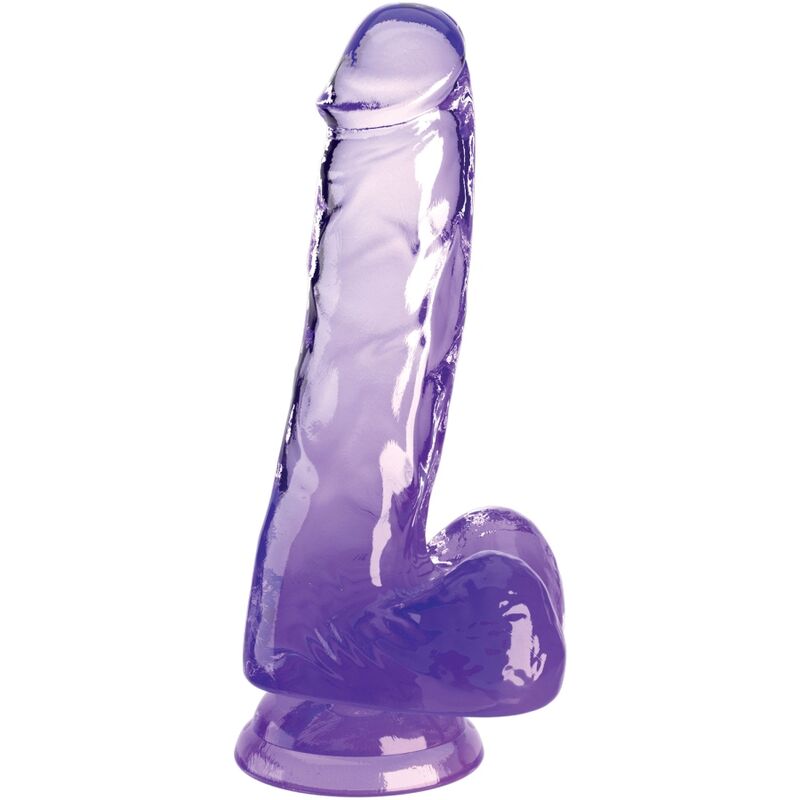 KING COCK - PÉNIS CLAIR RÉALISTE AVEC BOULES 13.5 CM VIOLET