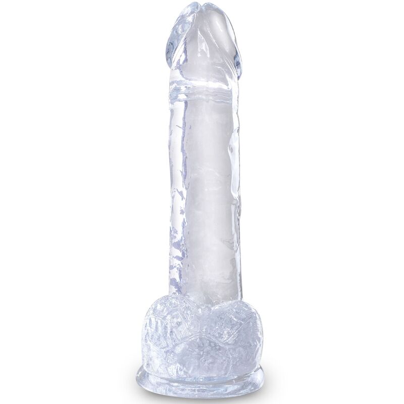 KING COCK - CLEAR PÉNIS RÉALISTE AVEC BOULES 15.2 CM TRANSPARENT