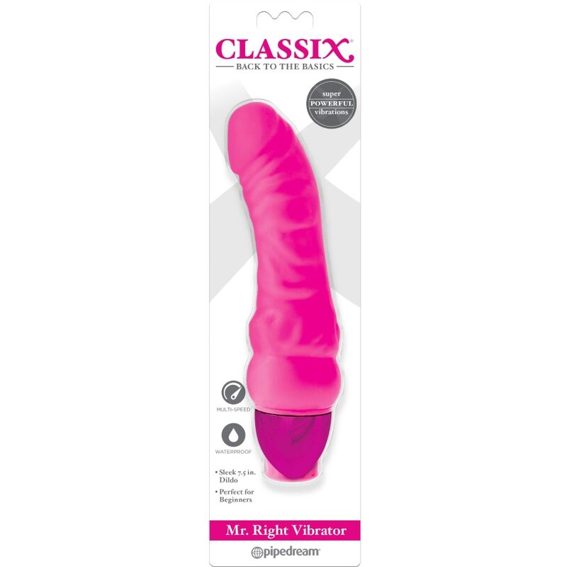 CLASSIX - GODE VIBRANT  MR. RIGHT MULTI-VITESSES 15,5 CM ROSE