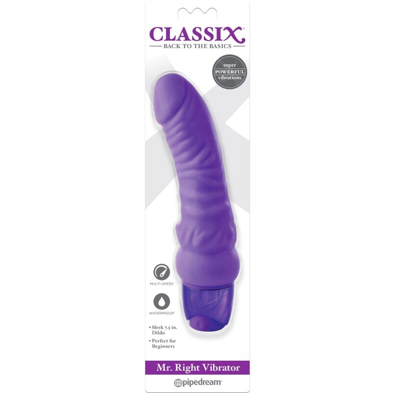 CLASSIX - GODE VIBRANT MR. DROIT MULTI-VITESSES 15,5 CM VIOLET