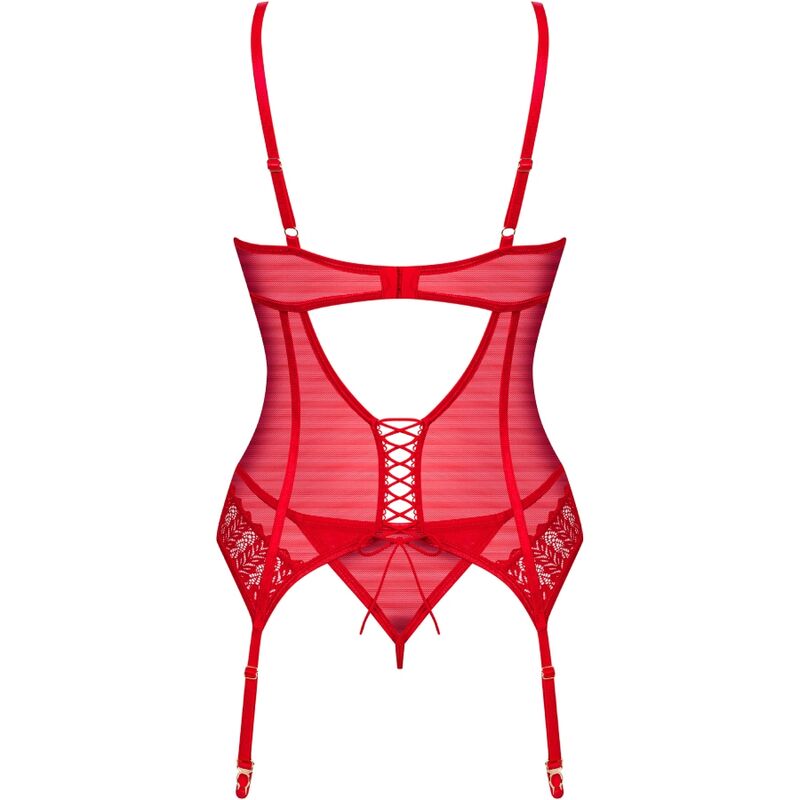 OBSESSIVE - CORSET & STRING INGRIDIA ROUGE XS/S