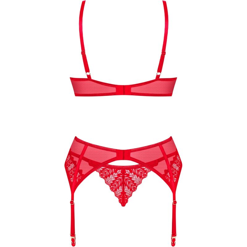 OBSESSIVE - INGRIDIA ENSEMBLE TROIS PIÈCES ROUGE XS/S