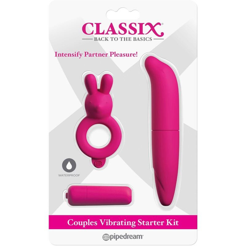 CLASSIX - KIT PARA PAREJAS CON ANILLO, BOLA Y ESTIMULADOR ROSA